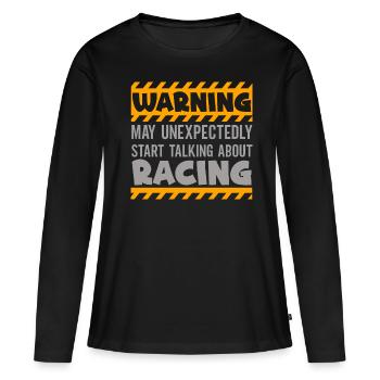 Racetrack Race Car Racing Autosport - T-shirt manches longues Premium bio Femme - noir - Devant - Julia (174cm)