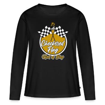 Racetrack Race Car Racing Autosport - T-shirt manches longues Premium bio Femme - noir - Devant - Julia (174cm)