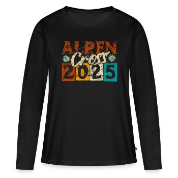 Alpen Cross 2025 - Itinéraires de randonnée à vélo - T-shirt manches longues Premium bio Femme - noir - Devant - Julia (174cm)
