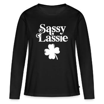 Sassy Lassie - Women's Premium Organic Long Sleeve Shirt - black - Front - Julia (174cm)