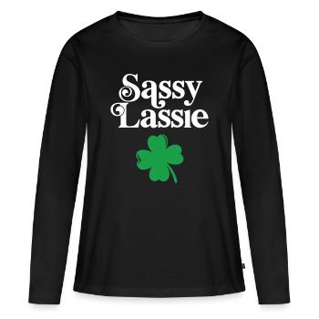 Sassy Lassie - Women's Premium Organic Long Sleeve Shirt - black - Front - Julia (174cm)