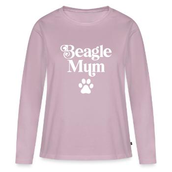 Maman Beagle - T-shirt manches longues Premium bio Femme - rose poudré - Devant - Julia (174cm)