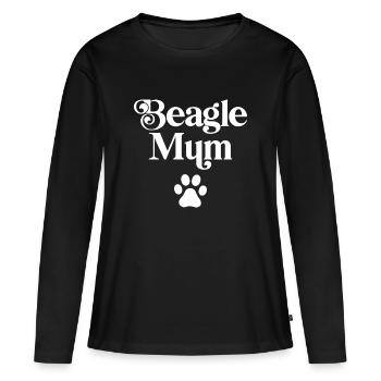 Beagle Mama - Frauen Premium Bio Langarmshirt - Schwarz - Vorne - Julia (174cm)