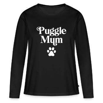 Puggle Mum - Women's Premium Organic Long Sleeve Shirt - black - Front - Julia (174cm)