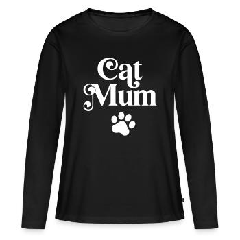 Cat Mum - Women's Premium Organic Long Sleeve Shirt - black - Front - Julia (174cm)