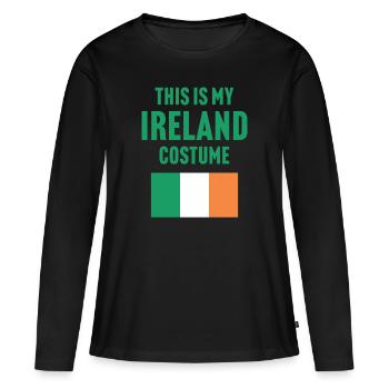 C’est mon costume d’Irlande - T-shirt manches longues Premium bio Femme - noir - Devant - Julia (174cm)