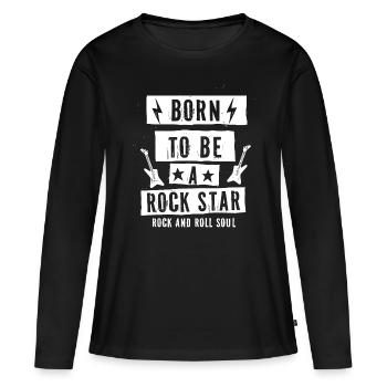Geboren, um ein zu sein Grafik - Frauen Premium Bio Langarmshirt - Schwarz - Vorne - Julia (174cm)