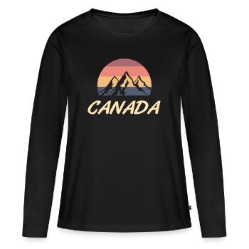 Le Canada - T-shirt manches longues Premium bio Femme - noir - Devant - Julia (174cm)