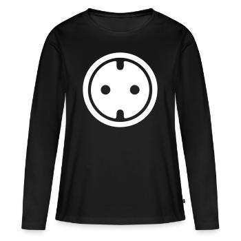 symbole de prise - T-shirt manches longues Premium bio Femme - noir - Devant - Julia (174cm)