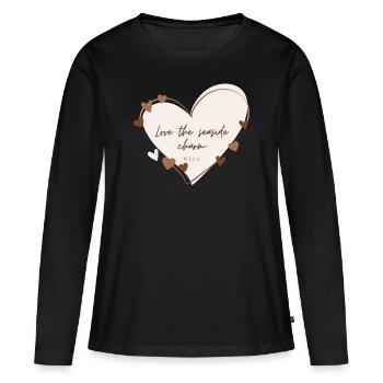 Aimez le charme du bord de mer - T-shirt manches longues Premium bio Femme - noir - Devant - Julia (174cm)