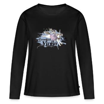 shirt de princesse licorne récolement gris bleu vierge - T-shirt manches longues Premium bio Femme - noir - Devant - Julia (174cm)