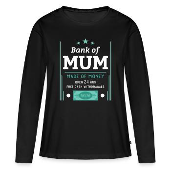 Bank of Mum - Women's Premium Organic Long Sleeve Shirt - black - Front - Julia (174cm)
