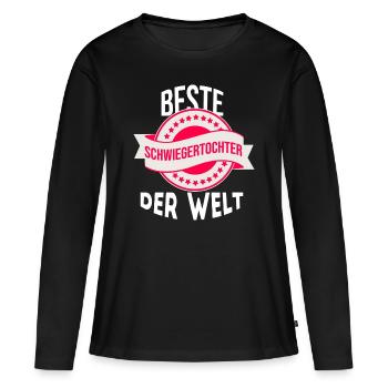 Beste Schwiegertochter der Welt - Frauen Premium Bio Langarmshirt - Schwarz - Vorne - Julia (174cm)