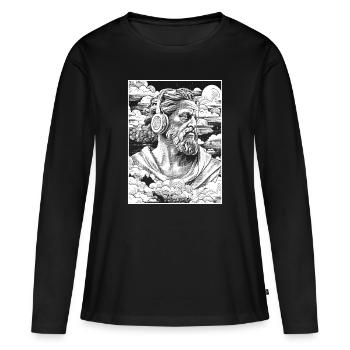 Zeus dans le flux hip-hop : des battements tonitruants sur la poitrine ! - T-shirt manches longues Premium bio Femme - noir - Devant - Julia (174cm)