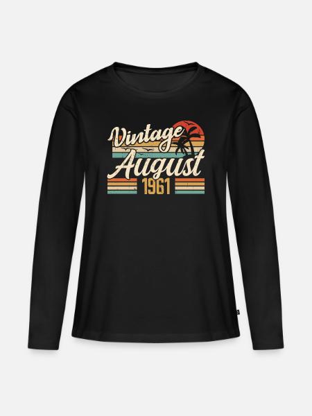 August 1961 Geburtstag 1961 - August Legends Geschenk - Frauen Premium Bio Langarmshirt - Schwarz