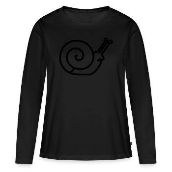 Snail - Women's Premium Organic Long Sleeve Shirt - black - Front - Julia (174cm)