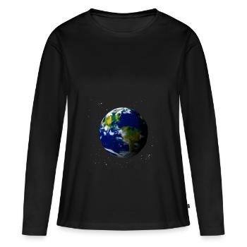 terre - T-shirt manches longues Premium bio Femme - noir - Devant - Julia (174cm)