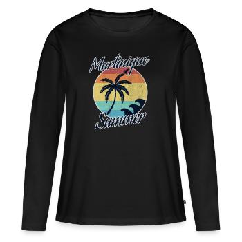 Martinique - T-shirt manches longues Premium bio Femme - noir - Devant - Julia (174cm)