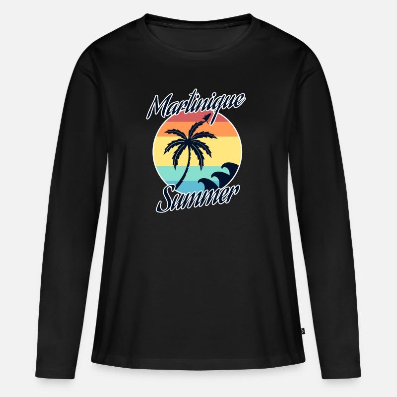 Martinique - Frauen Premium Bio Langarmshirt - Schwarz