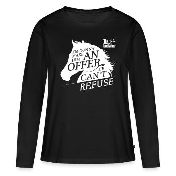 Le Parrain Film De Mafia Citation Le Cheval - T-shirt manches longues Premium bio Femme - noir - Devant - Julia (174cm)