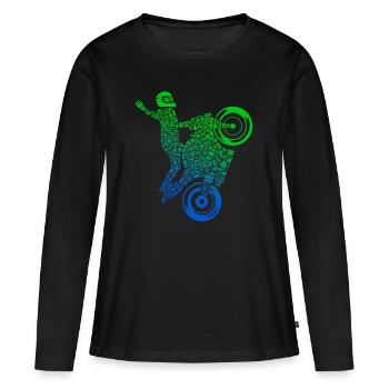 Super Sports Moto Rider Garçons Machine De Course - T-shirt manches longues Premium bio Femme - noir - Devant - Julia (174cm)