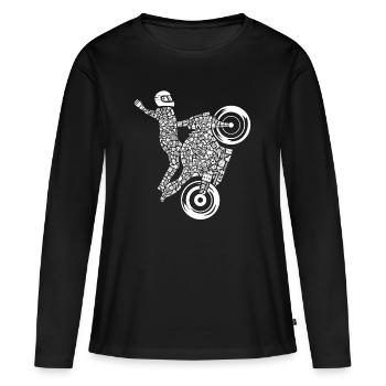 Super Sports Moto Rider Machine de course pour hommes - T-shirt manches longues Premium bio Femme - noir - Devant - Julia (174cm)