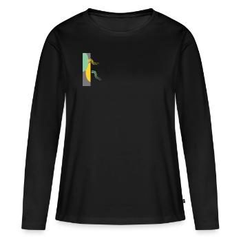 Abstraktes Design: Match - Frauen Premium Bio Langarmshirt - Schwarz - Vorne - Julia (174cm)