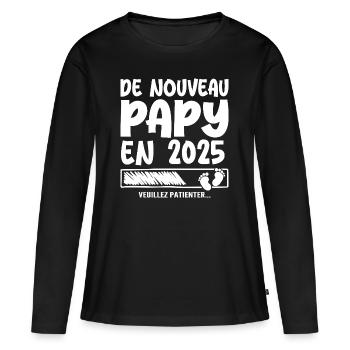 2025 wieder Opa - Frauen Premium Bio Langarmshirt - Schwarz - Vorne - Julia (174cm)