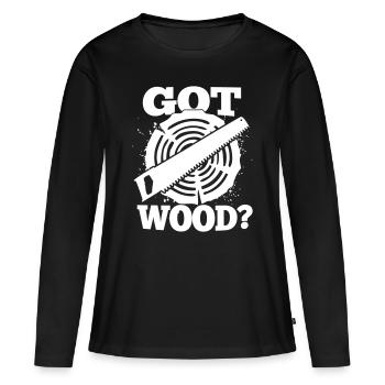 Dieu Wood a vu le cadeau - T-shirt manches longues Premium bio Femme - noir - Devant - Julia (174cm)