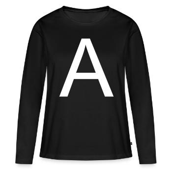 A A Prénom Nom Inizialen - T-shirt manches longues Premium bio Femme - noir - Devant - Julia (174cm)