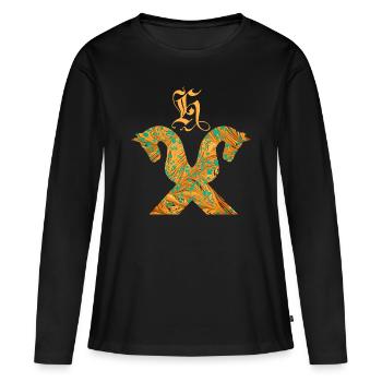cheval pignon e 95 h - T-shirt manches longues Premium bio Femme - noir - Devant - Julia (174cm)