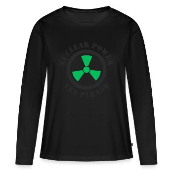L’énergie nucléaire, oui s’il vous plaît, l’énergie nucléaire - T-shirt manches longues Premium bio Femme - noir - Devant - Julia (174cm)
