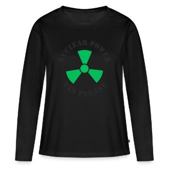 L’énergie nucléaire, oui s’il vous plaît, l’énergie nucléaire - T-shirt manches longues Premium bio Femme - noir - Devant - Julia (174cm)