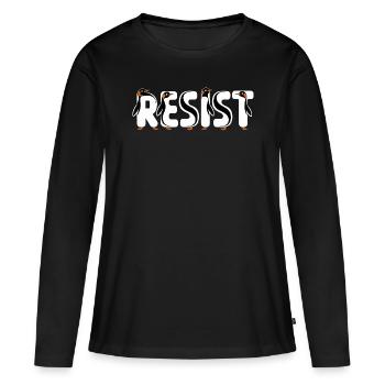 Pingouin Proteste Résistance Taxes - T-shirt manches longues Premium bio Femme - noir - Devant - Julia (174cm)