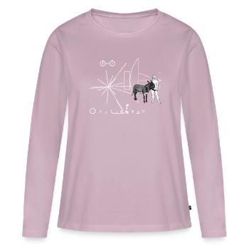 Pioneer Donkey Plate - Women's Premium Organic Long Sleeve Shirt - dusky pink - Front - Julia (174cm)