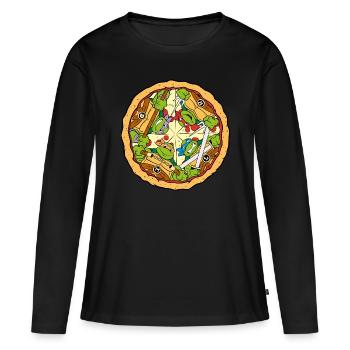 Teenage Mutant Ninja Turtles Pizza - Women's Premium Organic Long Sleeve Shirt - black - Front - Julia (174cm)