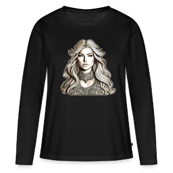 Femme Fantastique - T-shirt manches longues Premium bio Femme - noir - Devant - Julia (174cm)