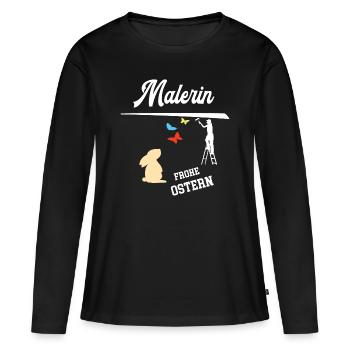 Malerin Frohe Ostern Ostergeschenk Lackiererin - Frauen Premium Bio Langarmshirt - Schwarz - Vorne - Julia (174cm)