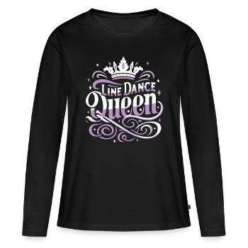 Line Dancing Line Dance Queen Frauen - Frauen Premium Bio Langarmshirt - Schwarz - Vorne - Julia (174cm)