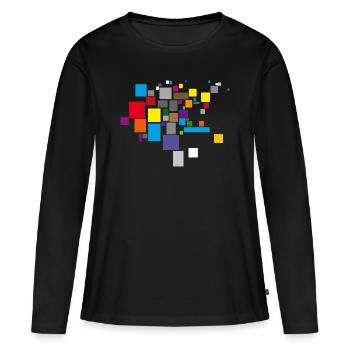 couleurs - T-shirt manches longues Premium bio Femme - noir - Devant - Julia (174cm)
