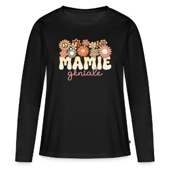Grand-Mère Formidable Mamie Géniale - T-shirt manches longues Premium bio Femme - noir - Devant - Julia (174cm)