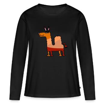 Tod le dromadaire - T-shirt manches longues Premium bio Femme - noir - Devant - Julia (174cm)