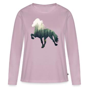 Icelandic horse Forest - Women's Premium Organic Long Sleeve Shirt - dusky pink - Front - Julia (174cm)