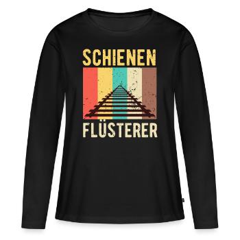 Zug - Frauen Premium Bio Langarmshirt - Schwarz - Vorne - Julia (174cm)