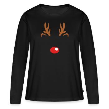 Contour des rennes - T-shirt manches longues Premium bio Femme - noir - Devant - Julia (174cm)