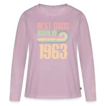 Die Besten Väter Sind 1963 Geboren, 60 Jahre Alt, - Frauen Premium Bio Langarmshirt - Altrosa - Vorne - Julia (174cm)