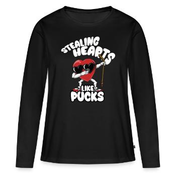 Dabbing Heart Crusher Funny Gentlemen Children Boys - Women's Premium Organic Long Sleeve Shirt - black - Front - Julia (174cm)