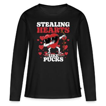 Steal hearts like pucks funny kids boys - Women's Premium Organic Long Sleeve Shirt - black - Front - Julia (174cm)