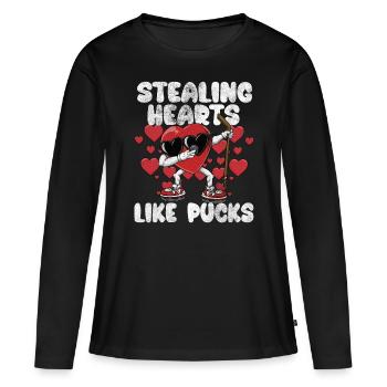 Dabbing Heart Crusher Funny Gentlemen Children Boys - Women's Premium Organic Long Sleeve Shirt - black - Front - Julia (174cm)