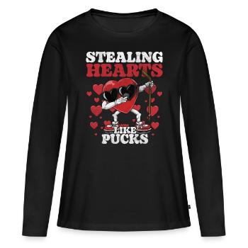Dabbing Heart Crusher Funny Gentlemen Children Boys - Women's Premium Organic Long Sleeve Shirt - black - Front - Julia (174cm)